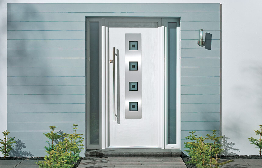 White contemporary composite door