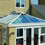 White ultraframe conservatory built with planning permission.